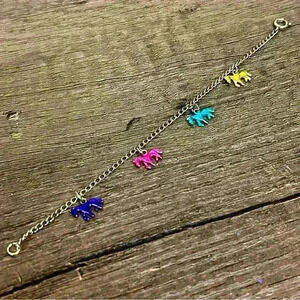 Vintage Tiny Colorful Stallions Charm Bracelet
